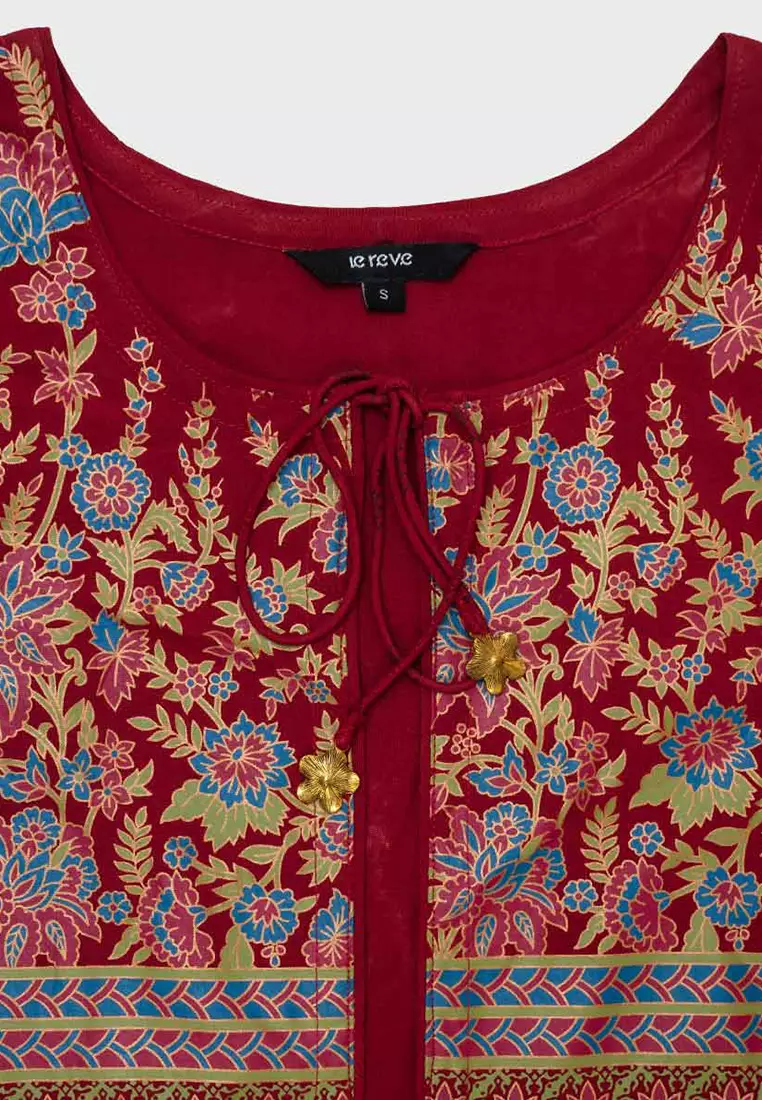 Le Reve 花朵印花长款披肩