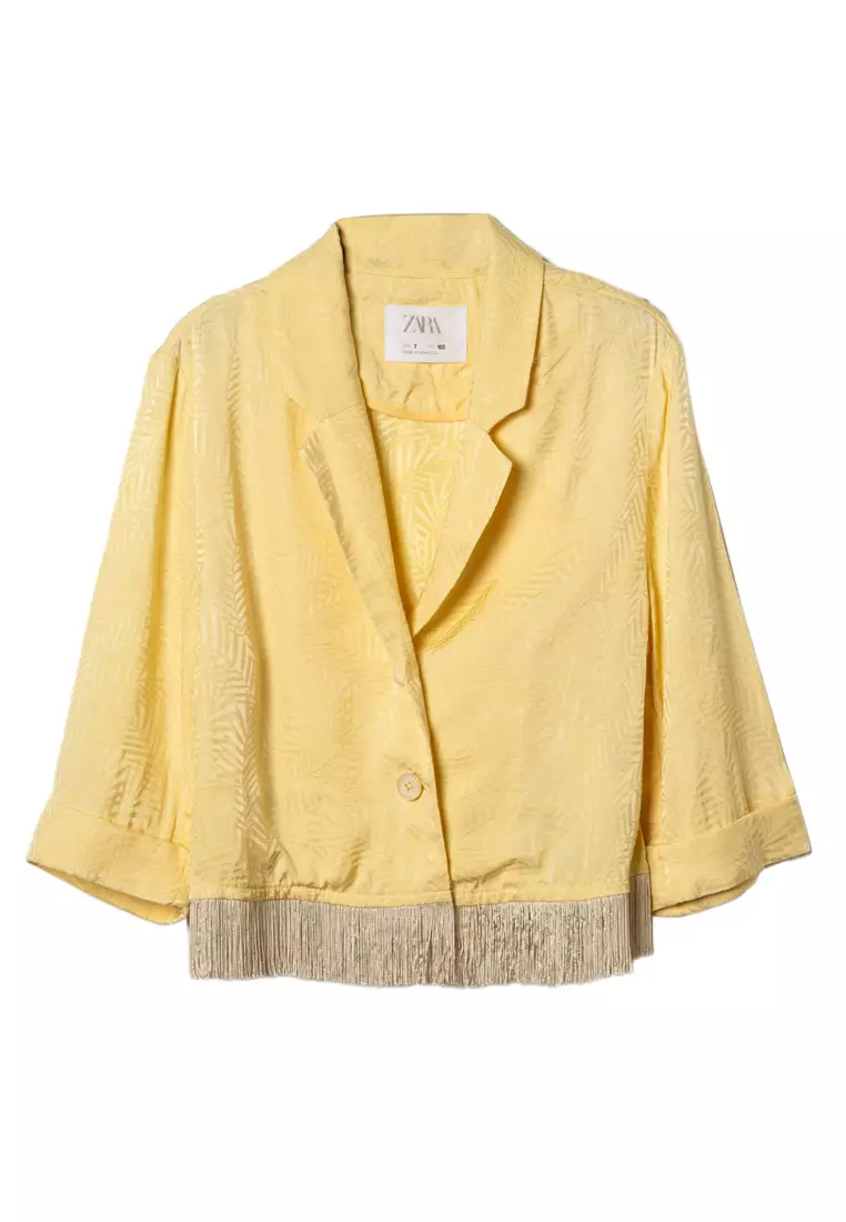 Zara jacquard blazer sale
