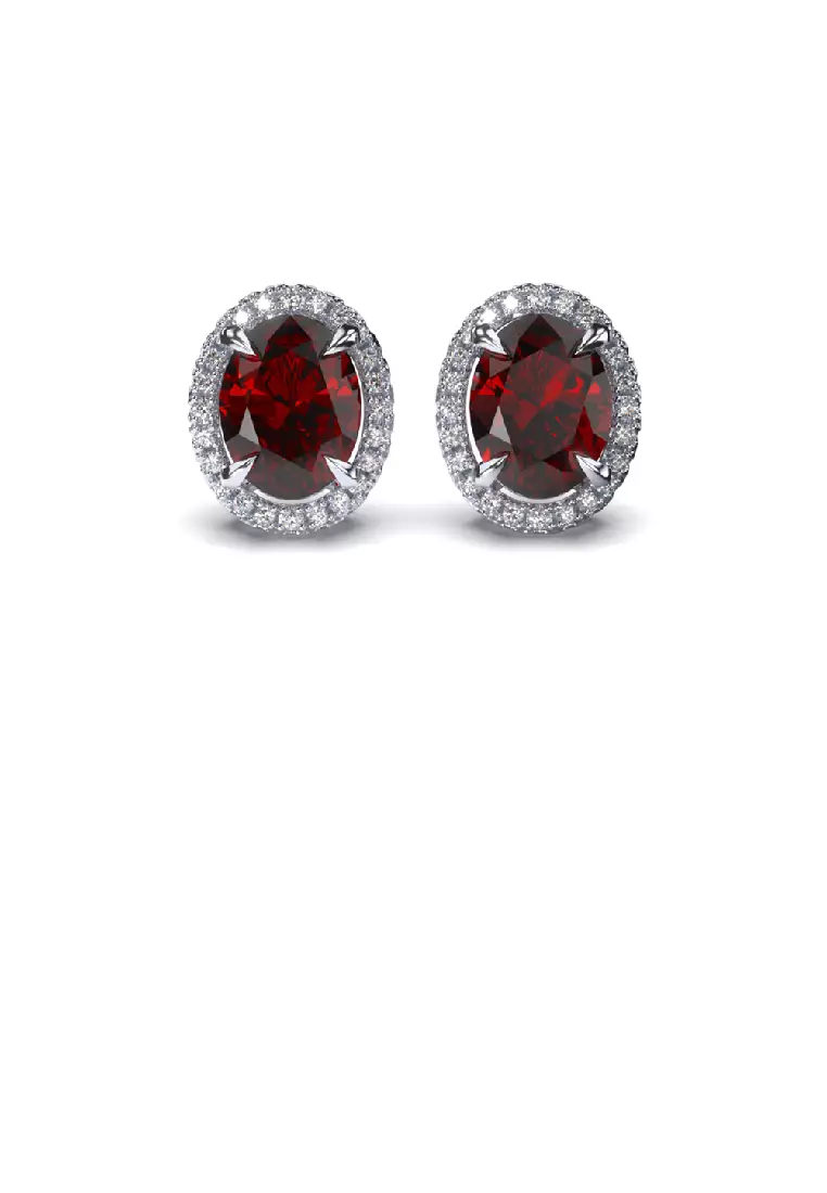 Red sterling silver earrings sale