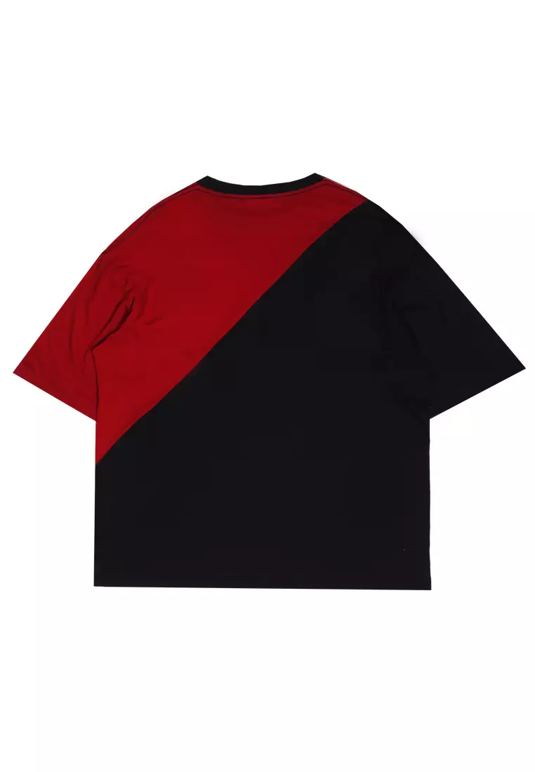 MTK42 Kaos Oversize Distro Pria Instacool Slash Hitam Maroon