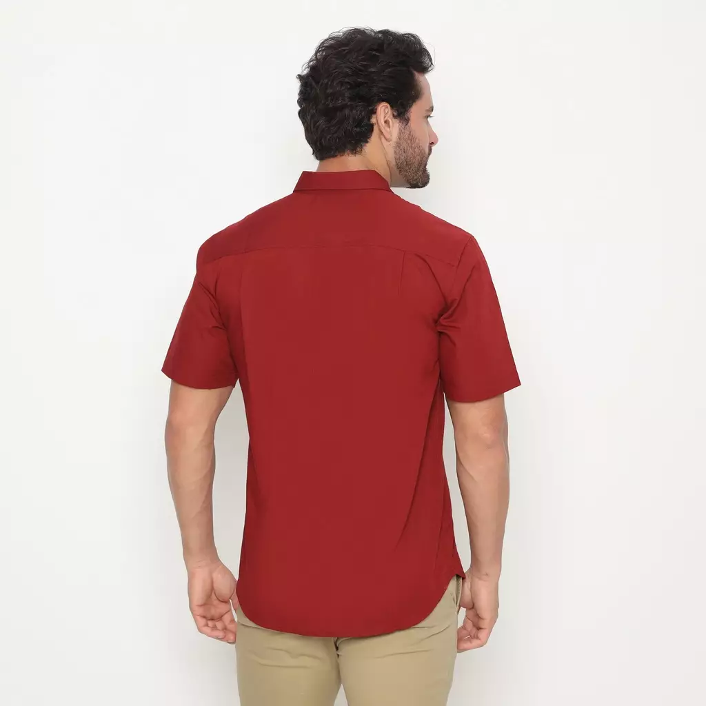 AMK Kemeja Pria Lengan Pendek SHS AIDEN S/S MAROON