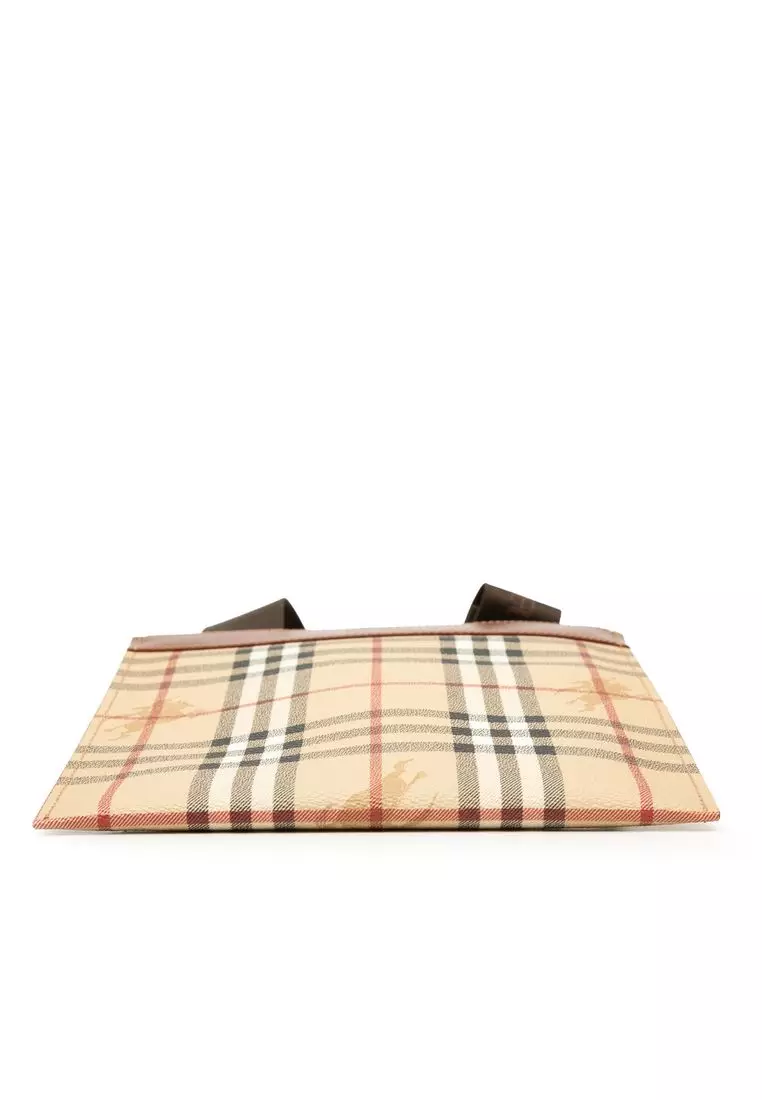 Pre-Loved Burberry Haymarket Check Coated Canvas Crossbody