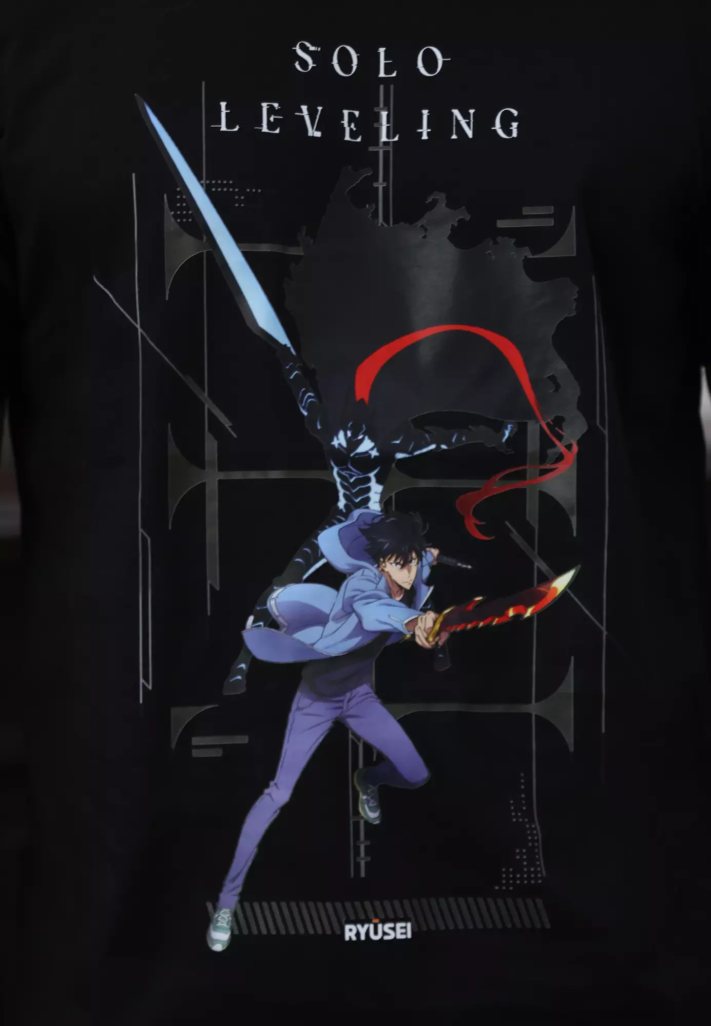 Ryusei x Solo Leveling | Tshirt Jinwoo Dagger Black
