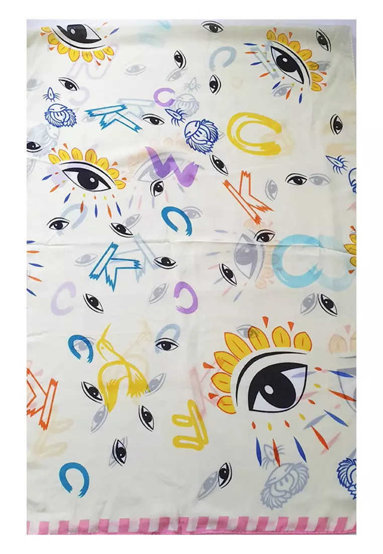 Eyes Poly.-Viscose Scarf Beige