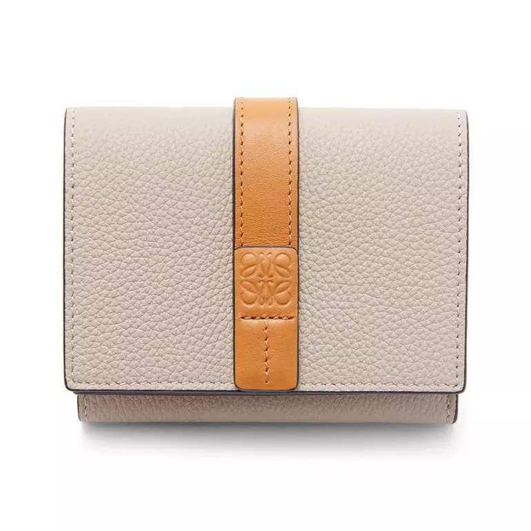 Trifold Wallet Soft Grained Calfskin Light Oat/Honey