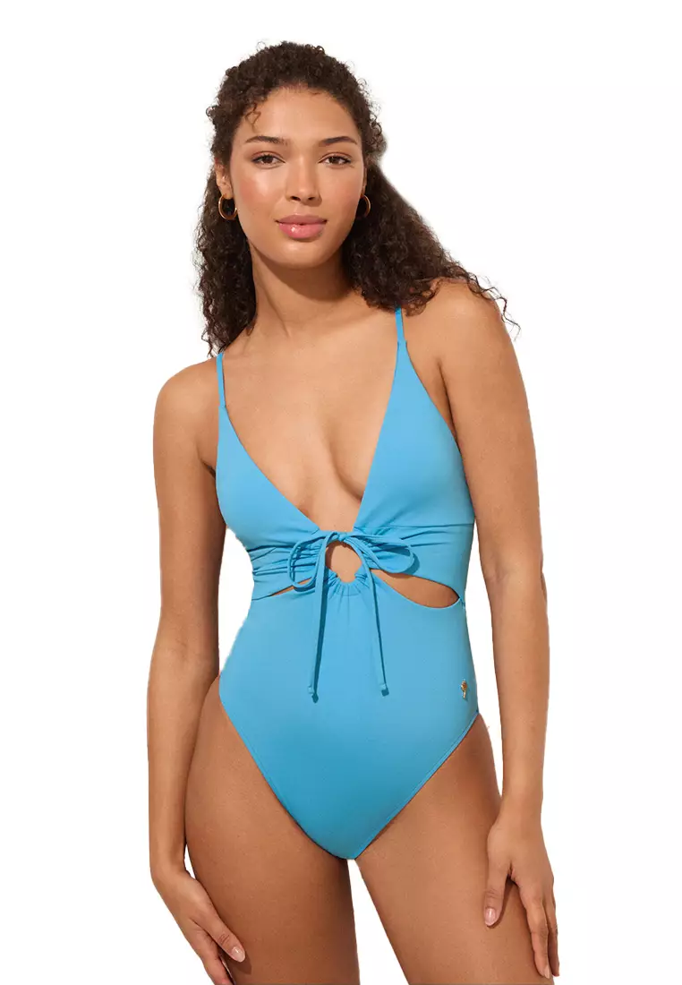Womens Swimsuits Teal Blue Swimsuits Buy Teal Blue Metallic Cutout