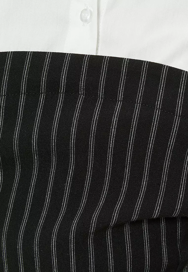 Buy KOTON Long Sleeve Crop Shirt Strapless Fabric Detailed