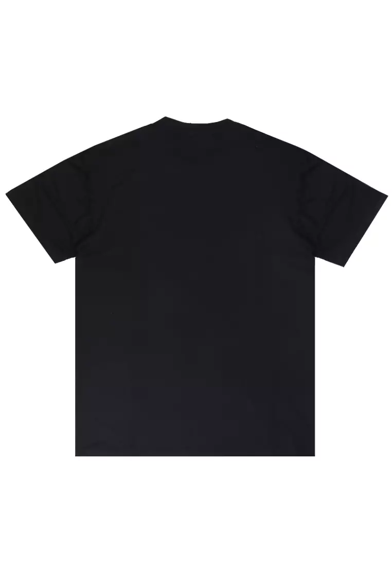 NTD75 kaos slim fit pria anti kusut lengan pendek "stay awesome" hitam