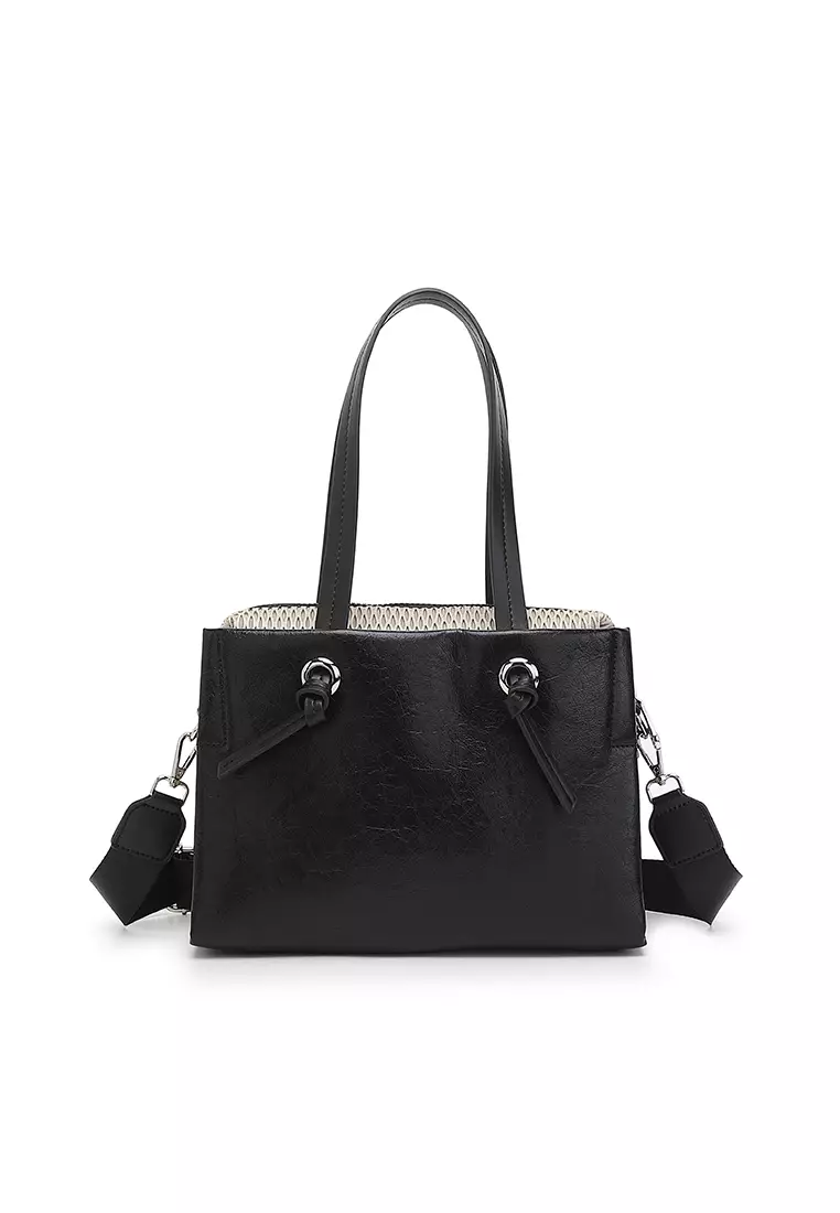 Women's Top Handle Bag / Sling Bag / Crossbody Bag - Black