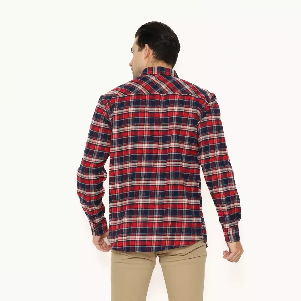 AMK Kemeja Pria Flannel Lengan Panjang SHF RYUU L/S Red