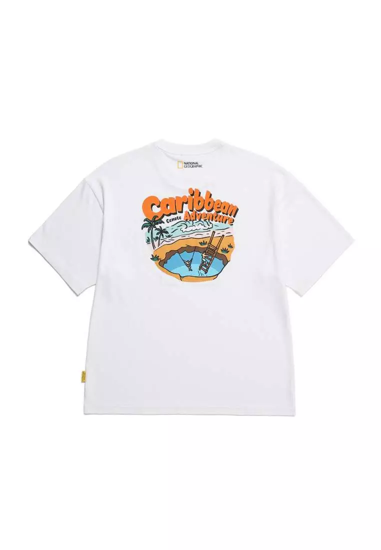 【NATIONAL GEOGRAPHIC】UNI DRYSIL GRAPHIC T-SHIRT Unisex Drysil Graphic Short Sleeve Tee - CARBON BLACK