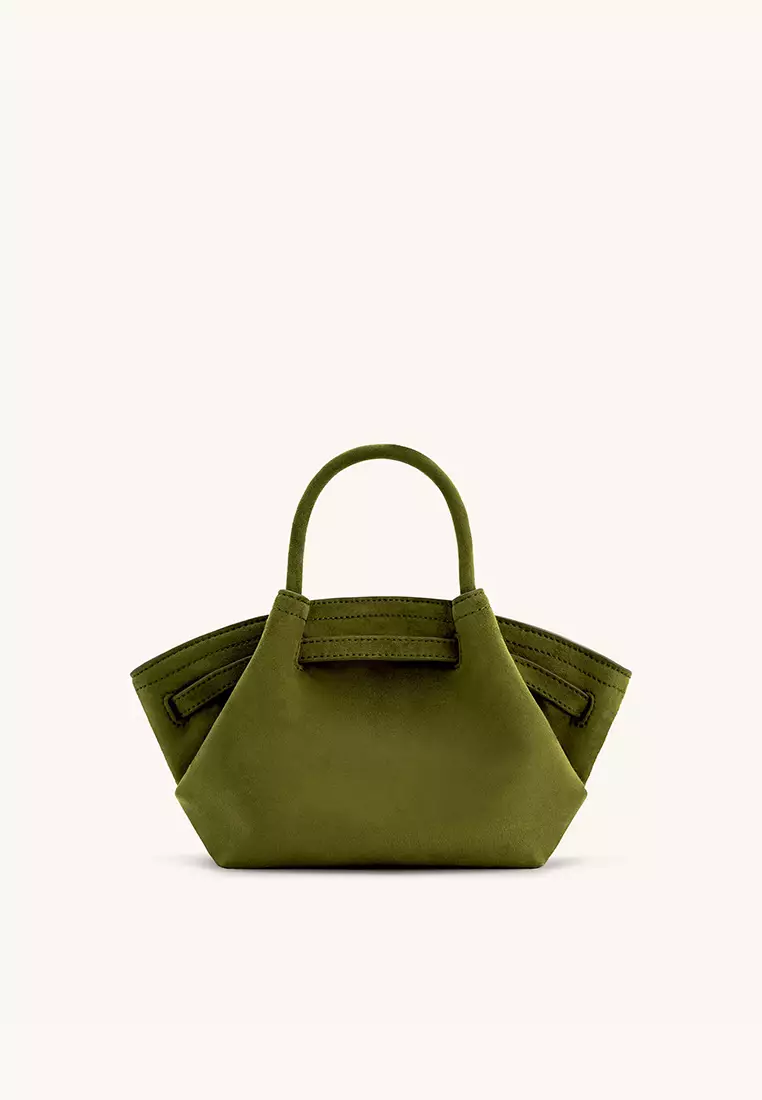 JW Pei Hana Mini Faux Suede Tote Bag - Dark Olive