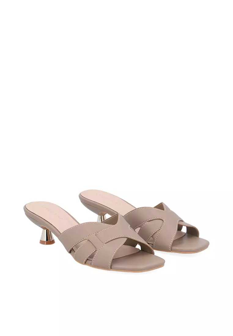 Dark Beige Noelle Heeled Sandals