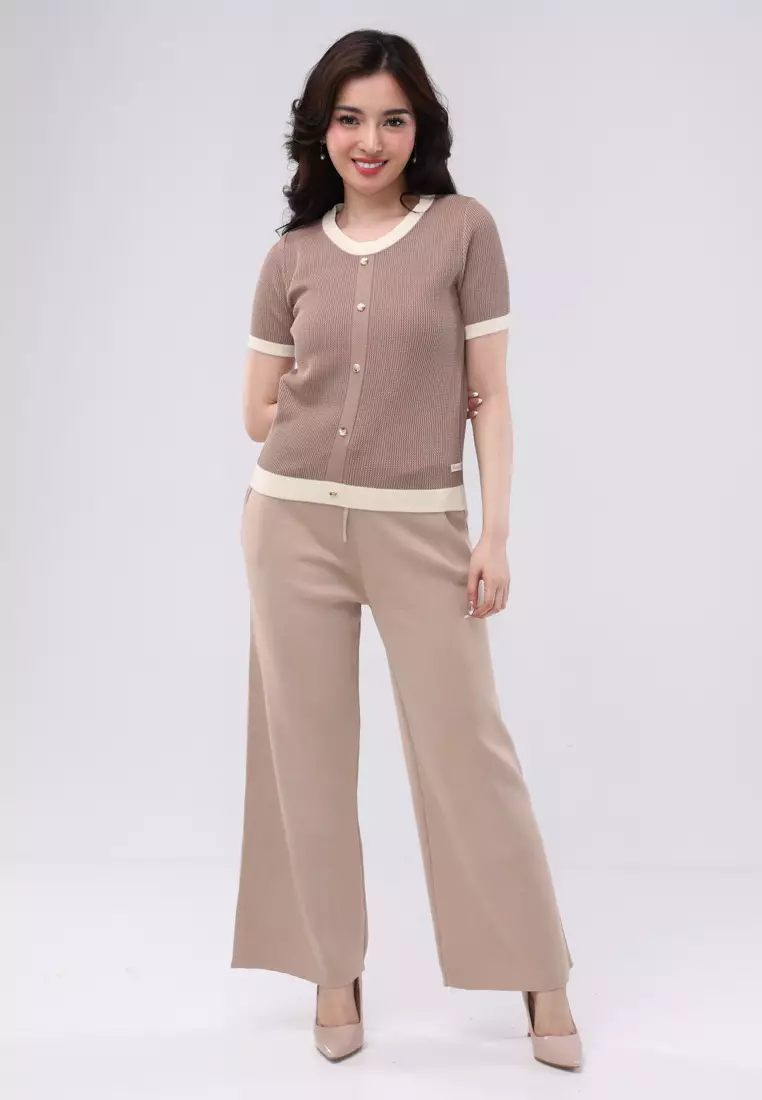 Knitted Short Sleeves Top