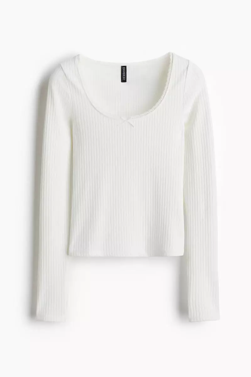 Ribbed jersey top