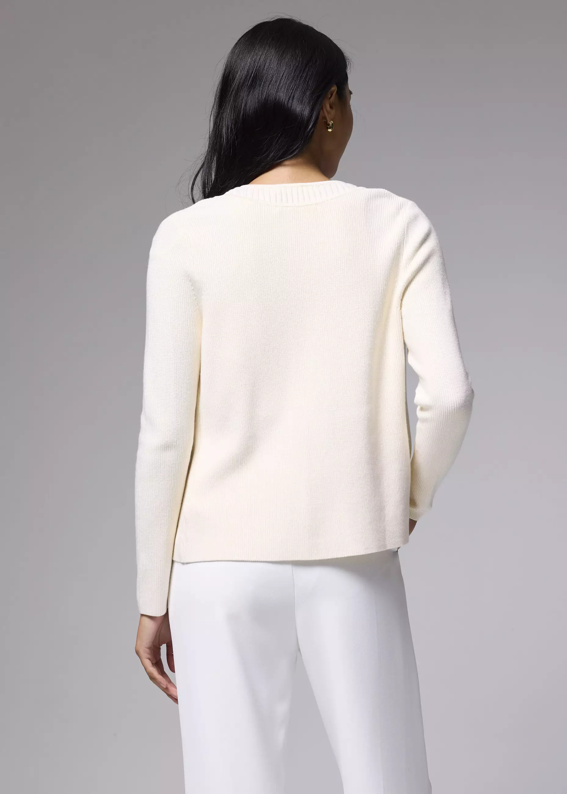 Cardigan Wanita - Ribbed Knit V-neck Cardigan