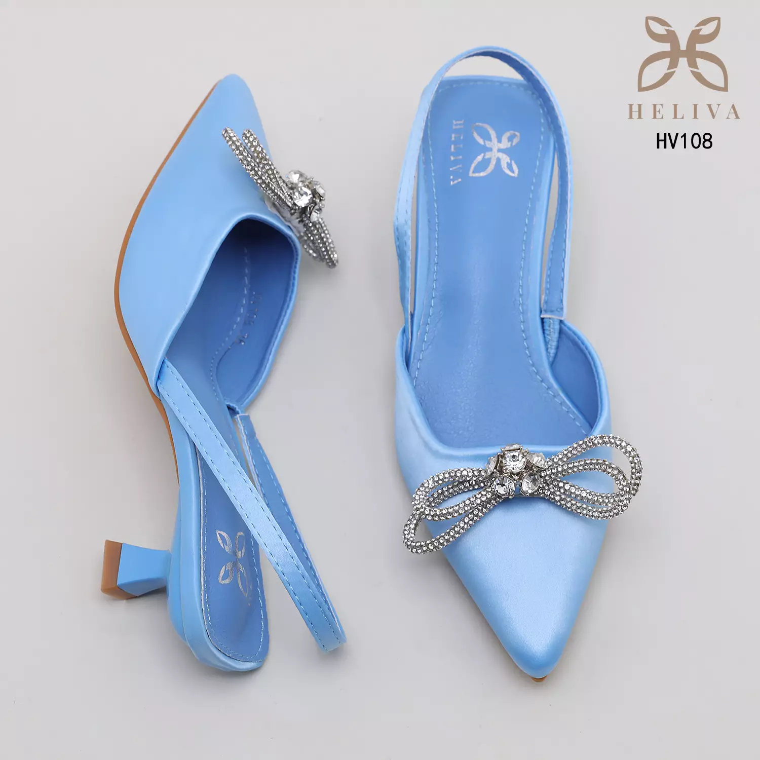 Heliva Kezia Heels Women Sling Back Butterfly Jewel Accesories