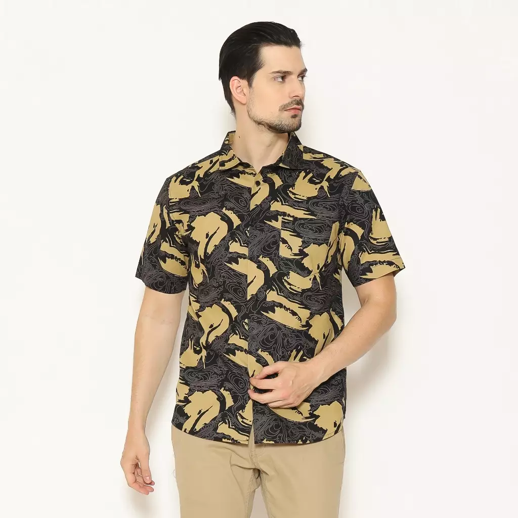 AMK Kemeja Pria Lengan Pendek SHP Basel S/S Black