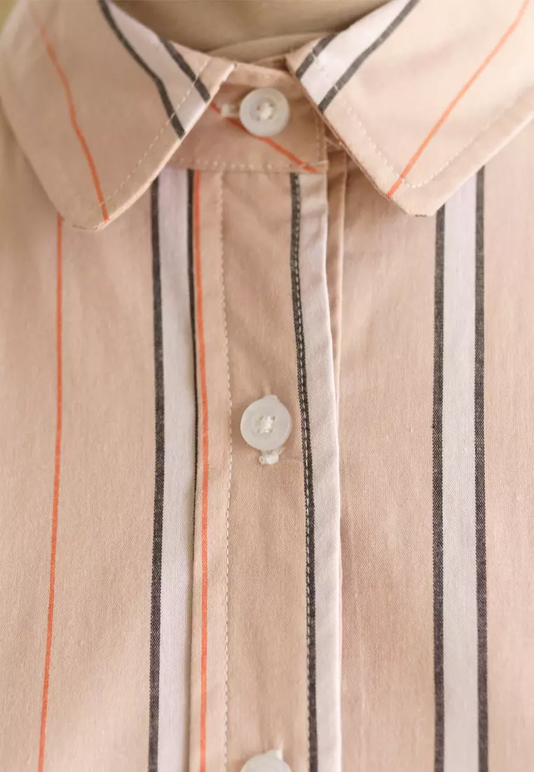 Jenna and Kaia - Athaya Top Peach - Kemeja Wanita Lengan Panjang