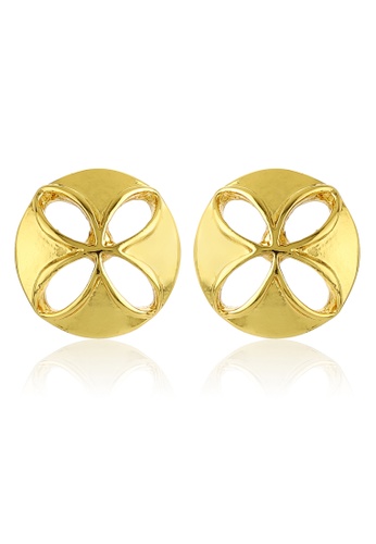 estele gold Estele Gold Plated Round Shape Stud With White Austrian Crystal Stone Earrings 2AECFAC60415B8GS_1