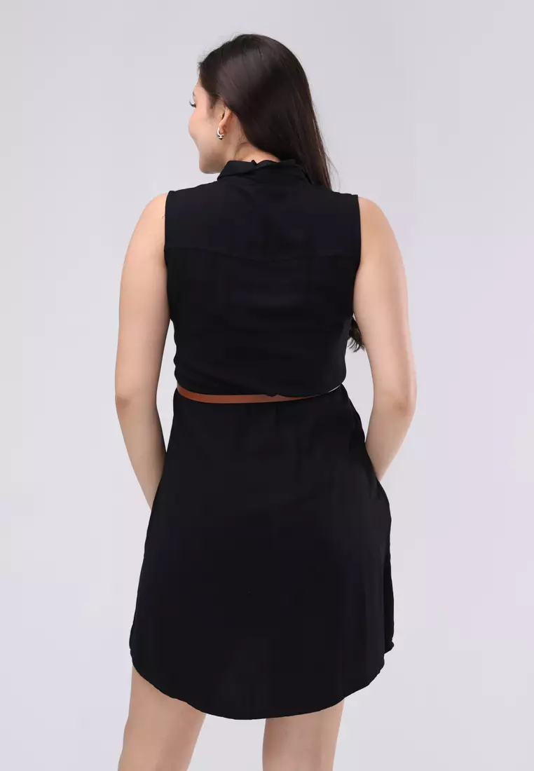 Single Twill Woven Sleeveless Dress