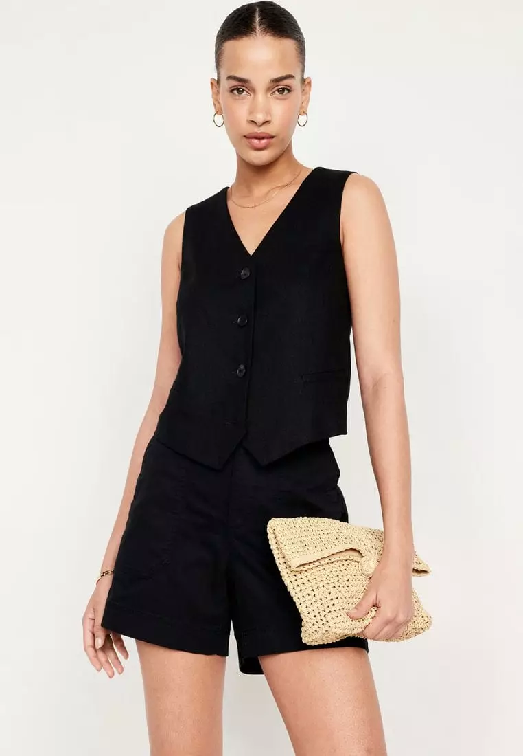 High-Waisted OGC Utility Chino Shorts for Women -- 5-inch inseam