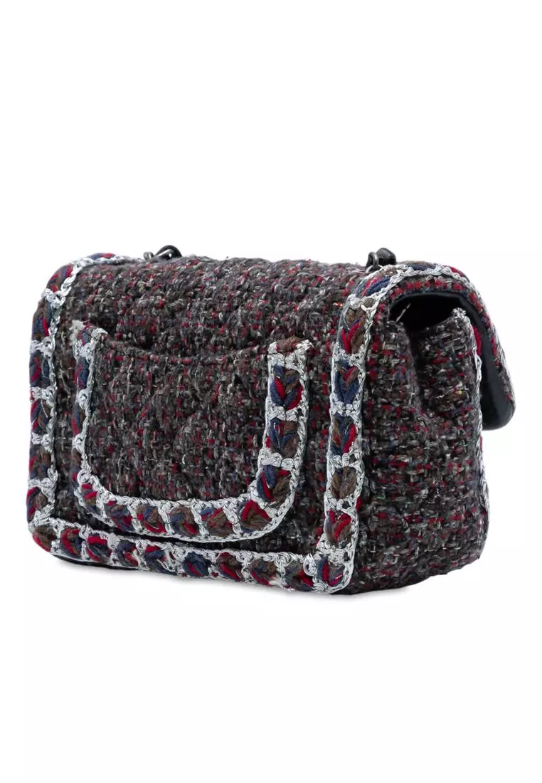 Pre-Loved Chanel Mini Rectangular Classic Braided Tweed Single Flap