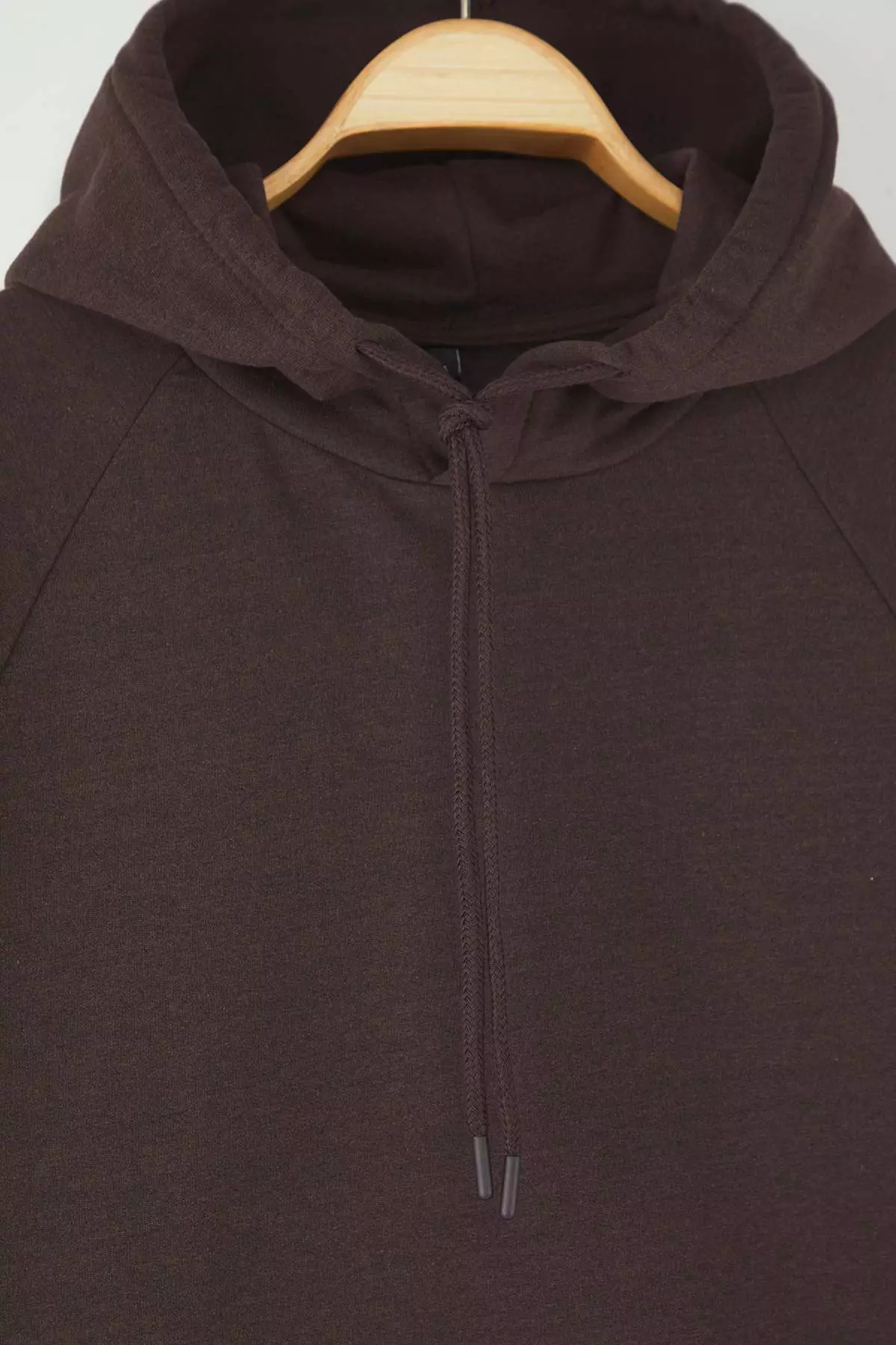 Dark Brown Oversize/Wide Cut Hooded Fleece/Warm Sweatshirt Tmnaw23Sw00195