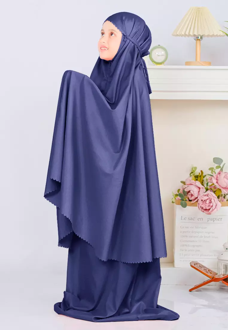 Zelena - Mukena Basic Sabira Lasercut 2in1 Prayer Set - Anak