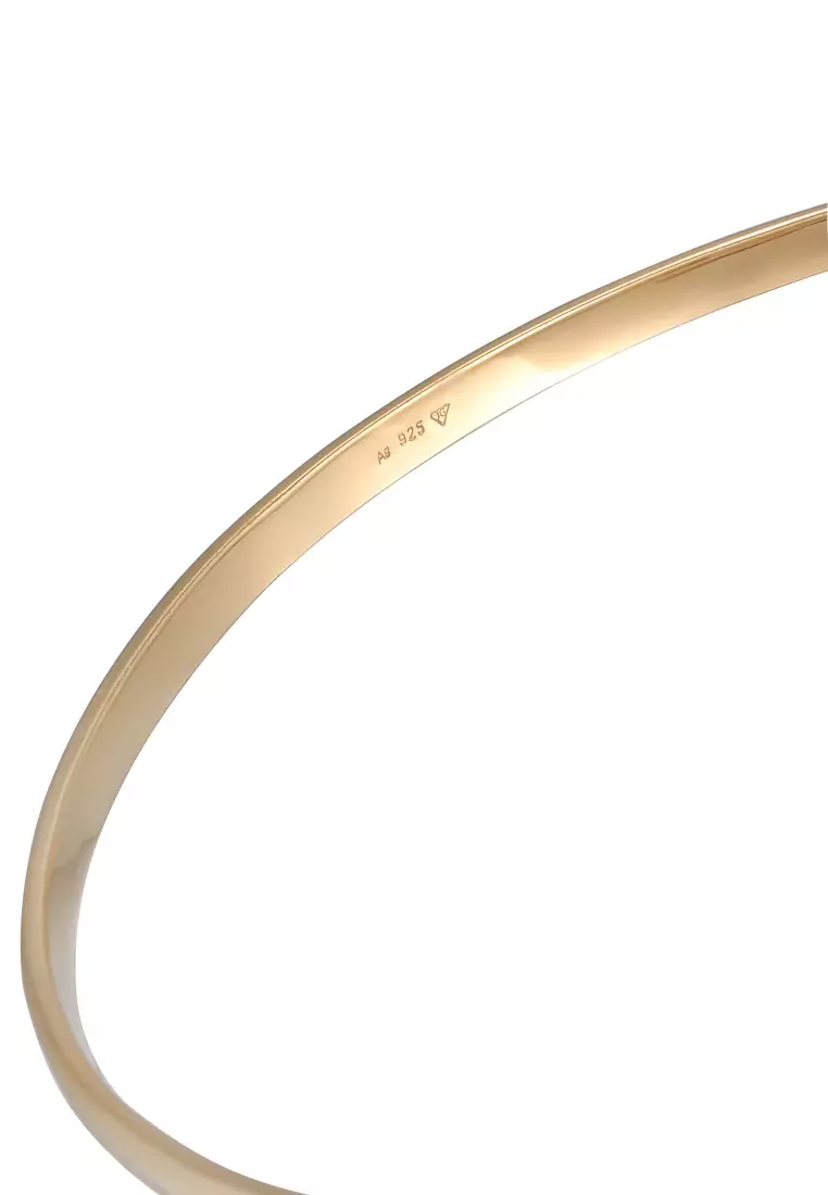 Gelang Perhiasan Perak 925 Wanita Bangle Open Elegant Basic Gold Plated
