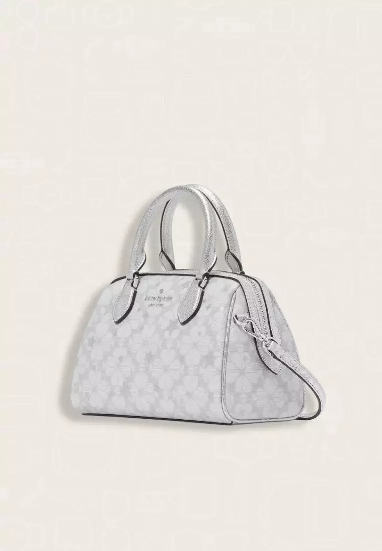 Kate Spade Spade Flower Star Toss Small Dolly Duffle Crossbody Platinum Grey Multi