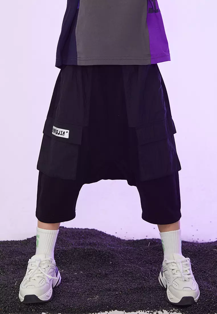 Drop Crotch Bermudas Wiith Side Pockets