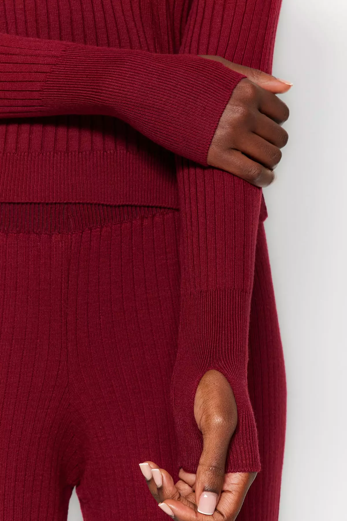 Ribbed Knitted Sweater and Pants Sets