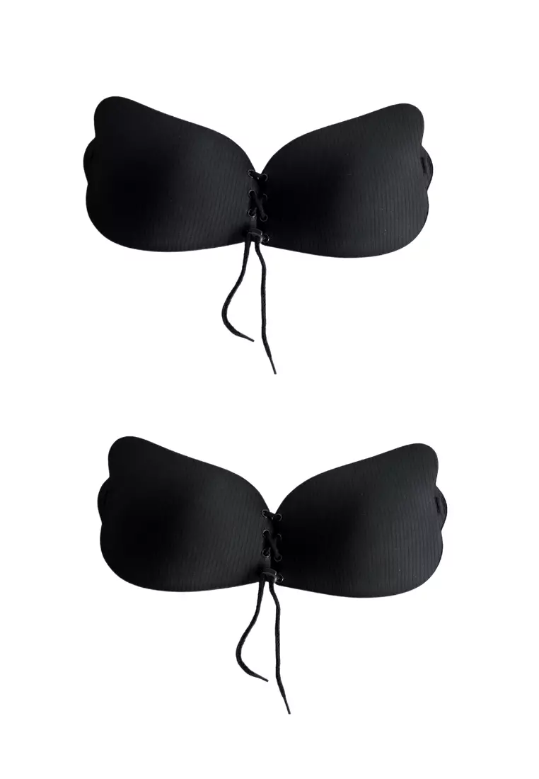 Love Knot [2 Packs] Nu Bra Seamless Invisible Reusable Adhesive Push Up  Nubra Stick On Wedding Silicon Strapless Bra Tube Bra in Black 2024, Buy  Love Knot Online