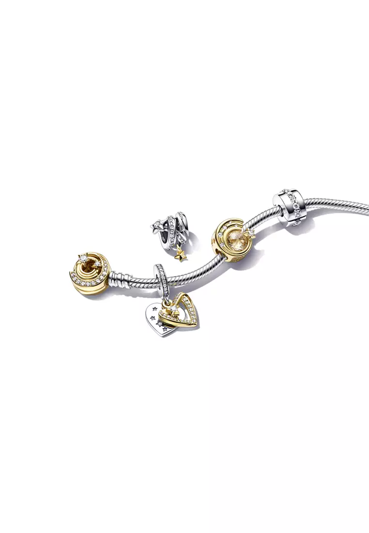 Buy PANDORA Pandora 14K Gold Plated Shooting Star Hearts Double