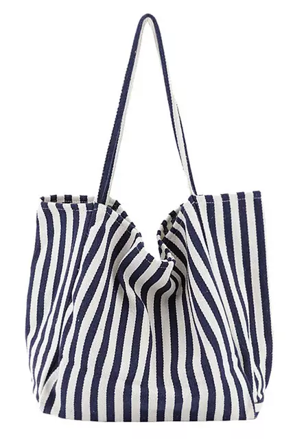 Simple Small Fresh Small Striped Canvas Bag Ca21051315BL