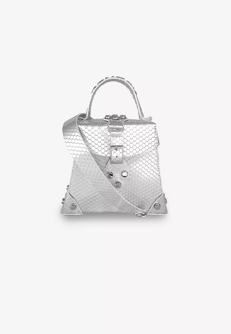 White and hot sale silver bag