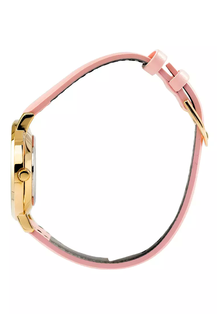 Casio - Jam Tangan Wanita - Gold - Pink Leather Strap - LTP-VT01GL-4B