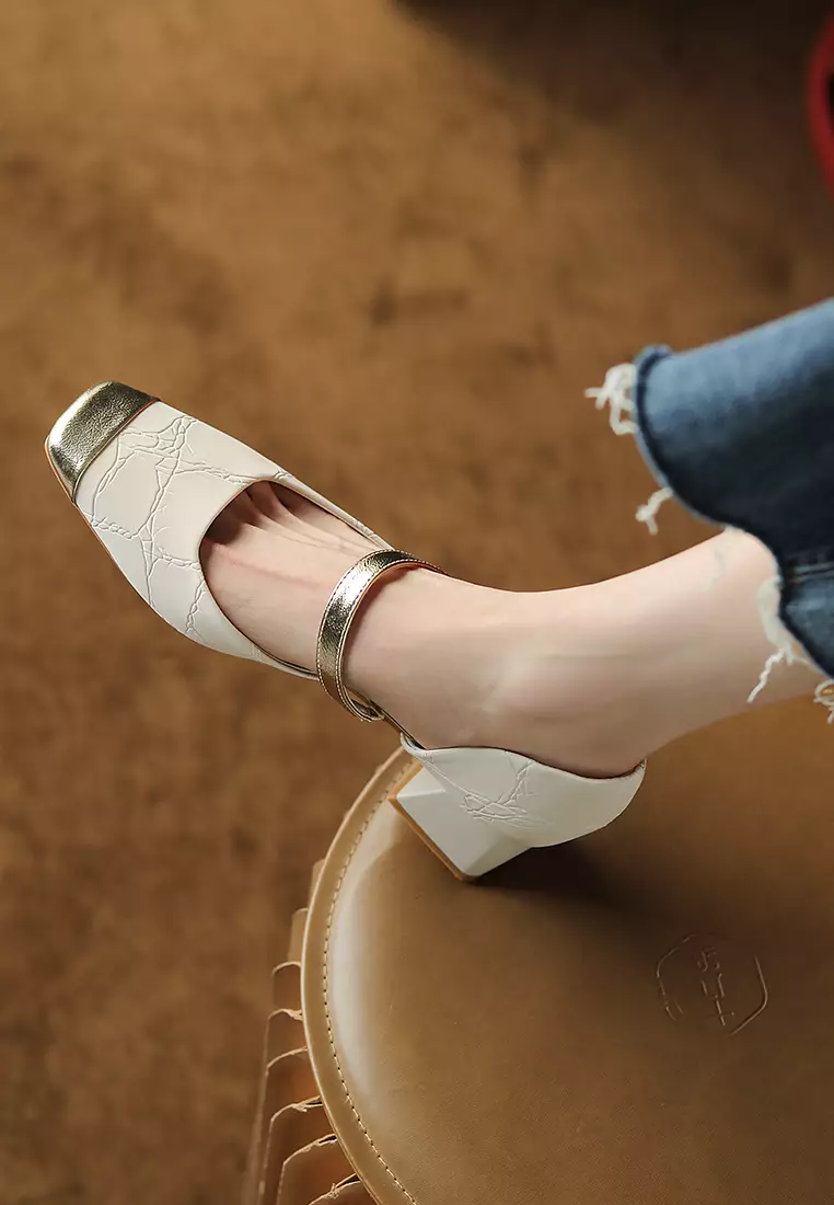 4.5CM Color Matching Mary Jane Shoes XJ3321-2