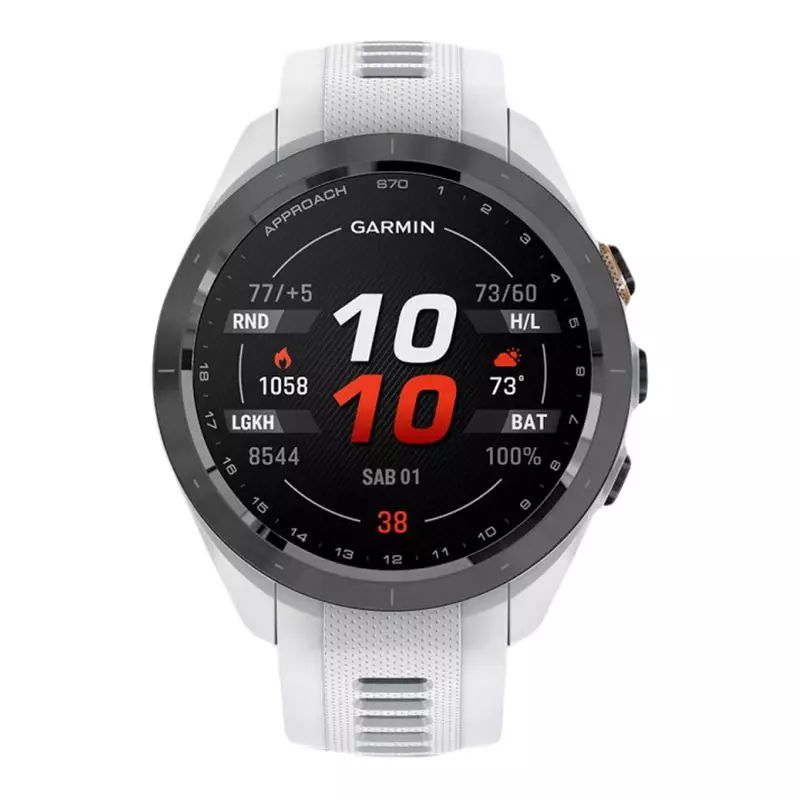 Jam Tangan Unisex Garmin Approach S70 010-02746-50 Smartwatch 42mm Premium GPS Golf Digital Dial White Silicone Strap