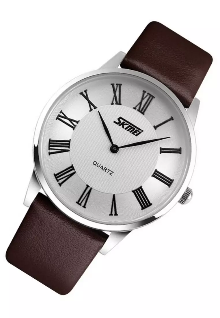 Jam Tangan Analog Pria Wristwatch Casual Waterproof Strap Tali Material PU Leather AD11 ORIGINAL