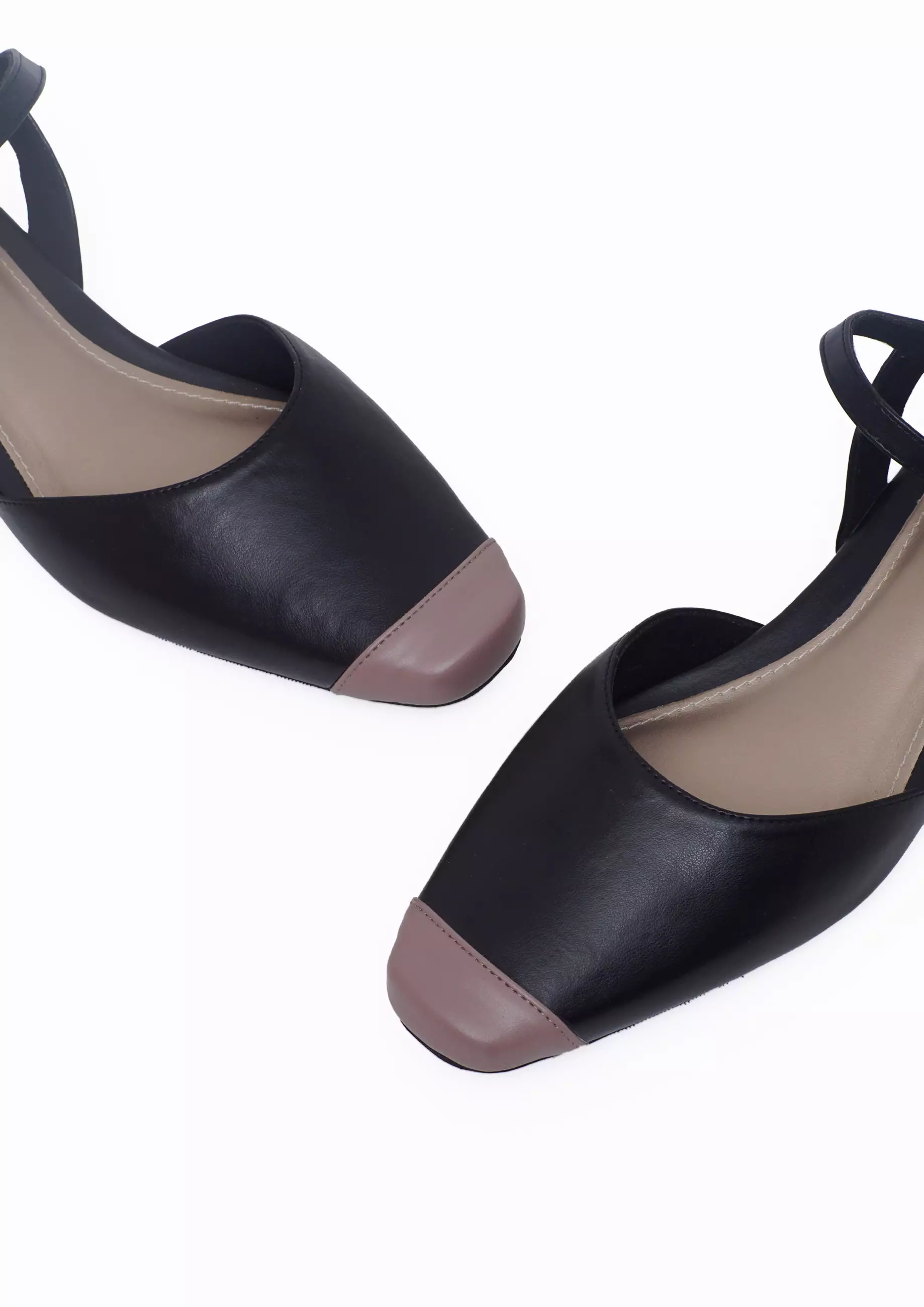 VIVI NICI - Charlotte Sepatu Sandal Mules Wanita Hak 2 Cm Black Solid