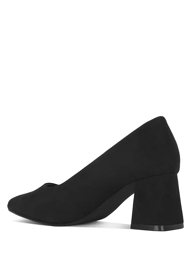 Block Heel Pumps in Black