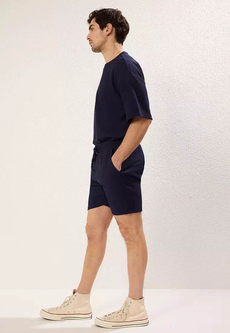 Textured Normal Waist Shorts