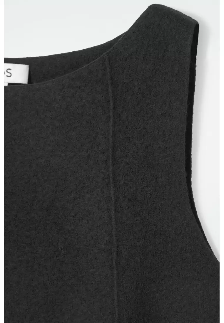 PANELLED WOOL SHIFT DRESS