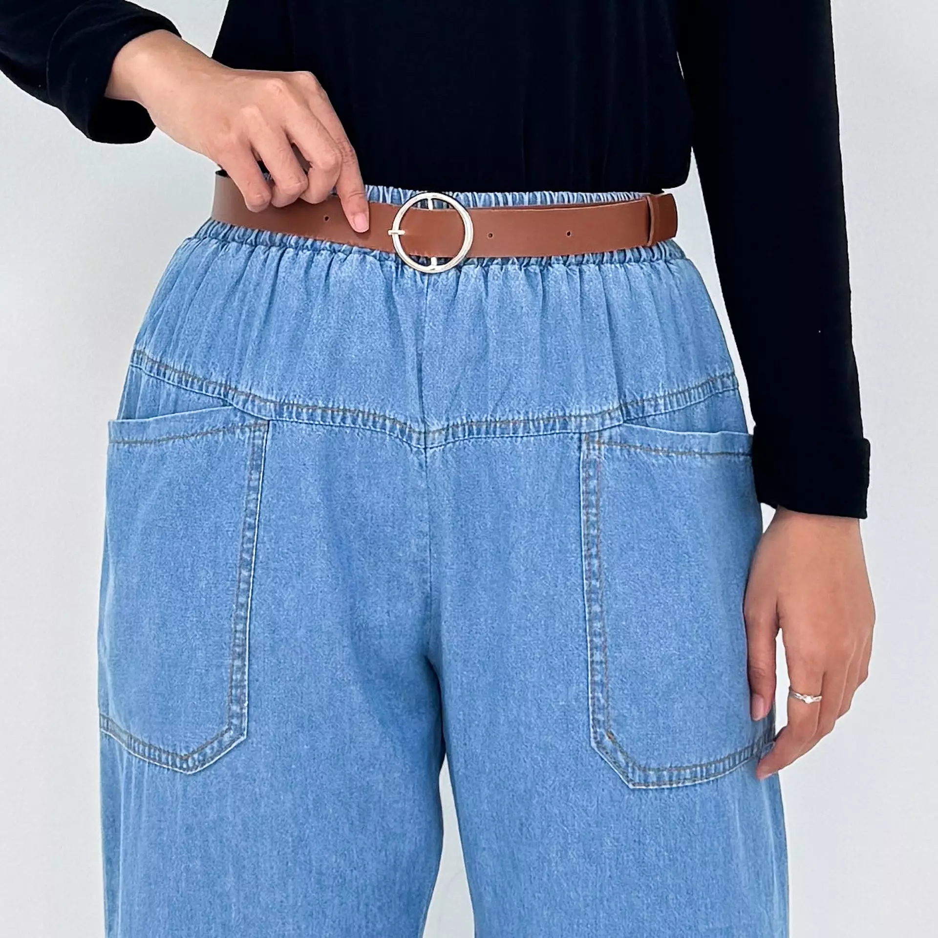 IZZA BAGGY DENIM PANTS Celana Panjang Soft Jeans Wanita