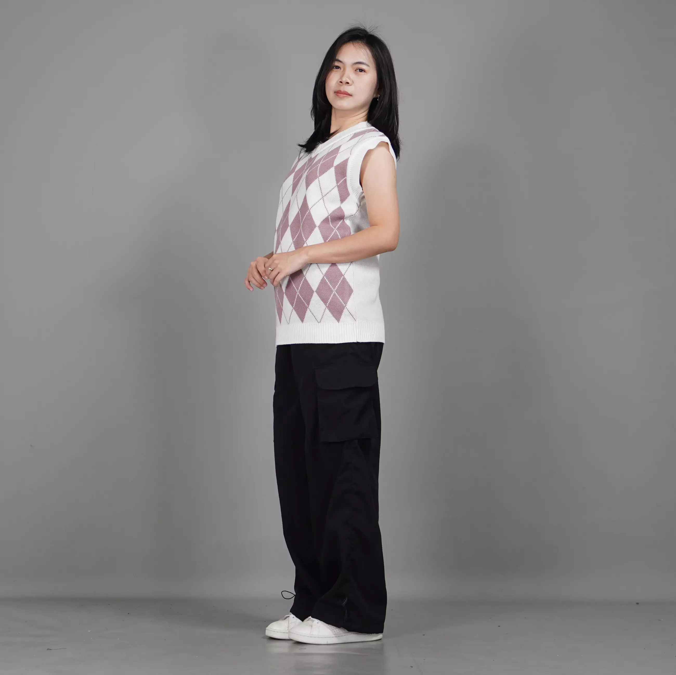  VEST WINDY Rompi Seragam Knit Vest Korean Style - NILA