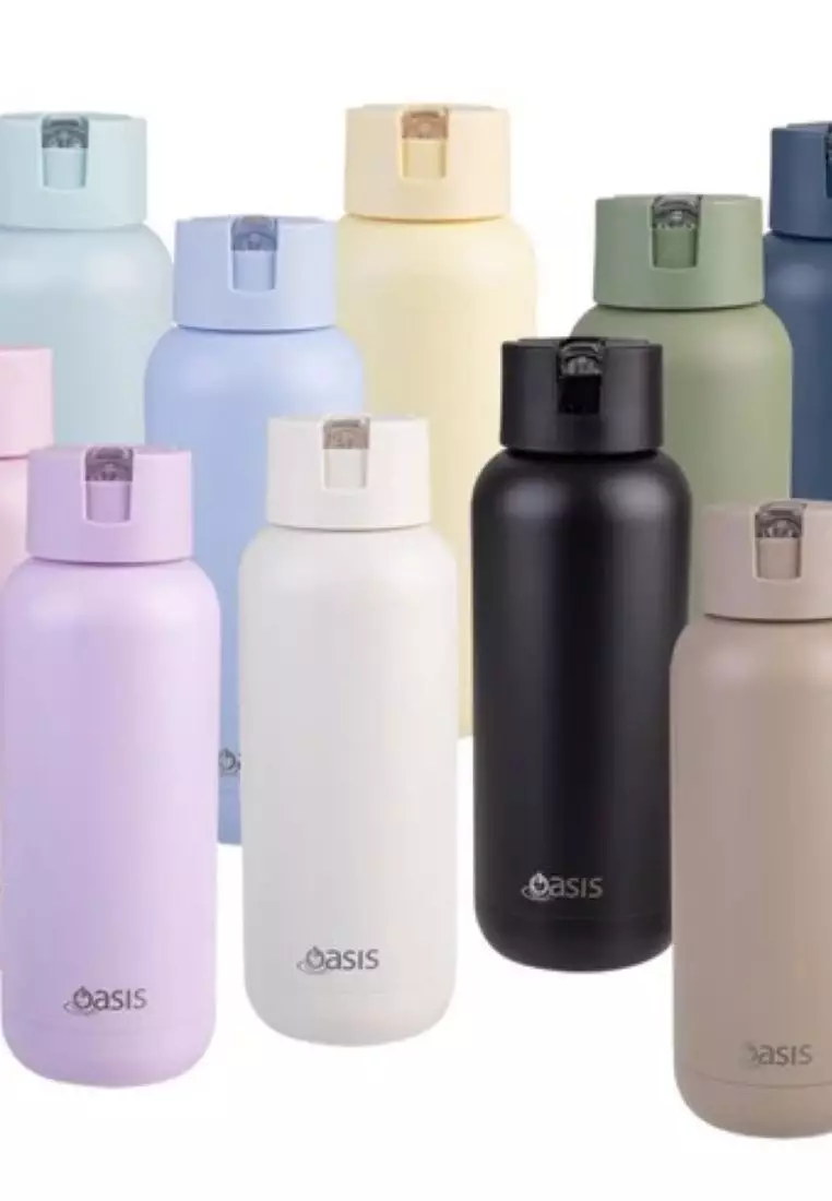 Oasis Stainless Steel Insulated Ceramic Moda Bottle 1L - Olive Green