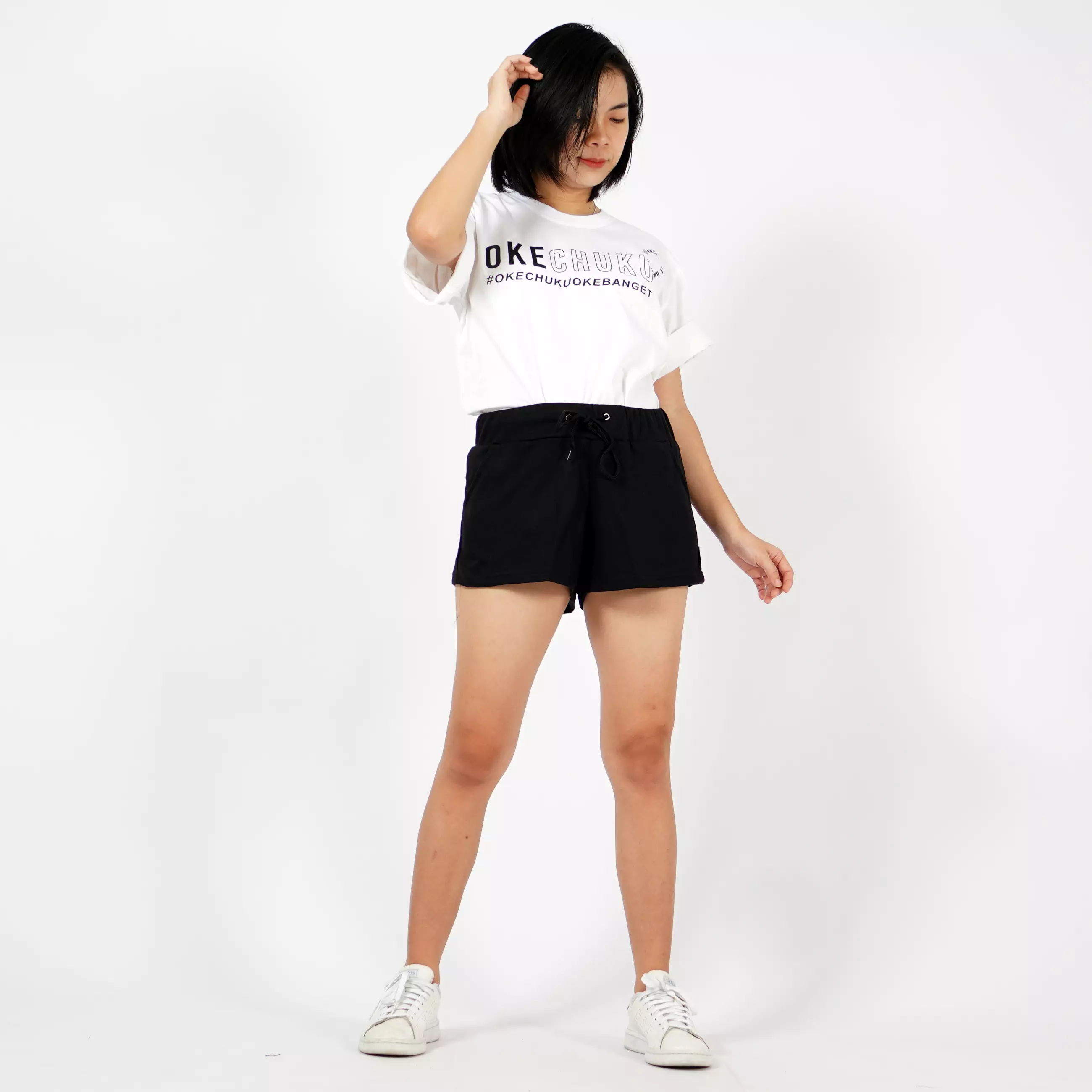 OLIVE Celana Olahraga Celana Lari Sexy Celana Tenis Wanita - Hitam