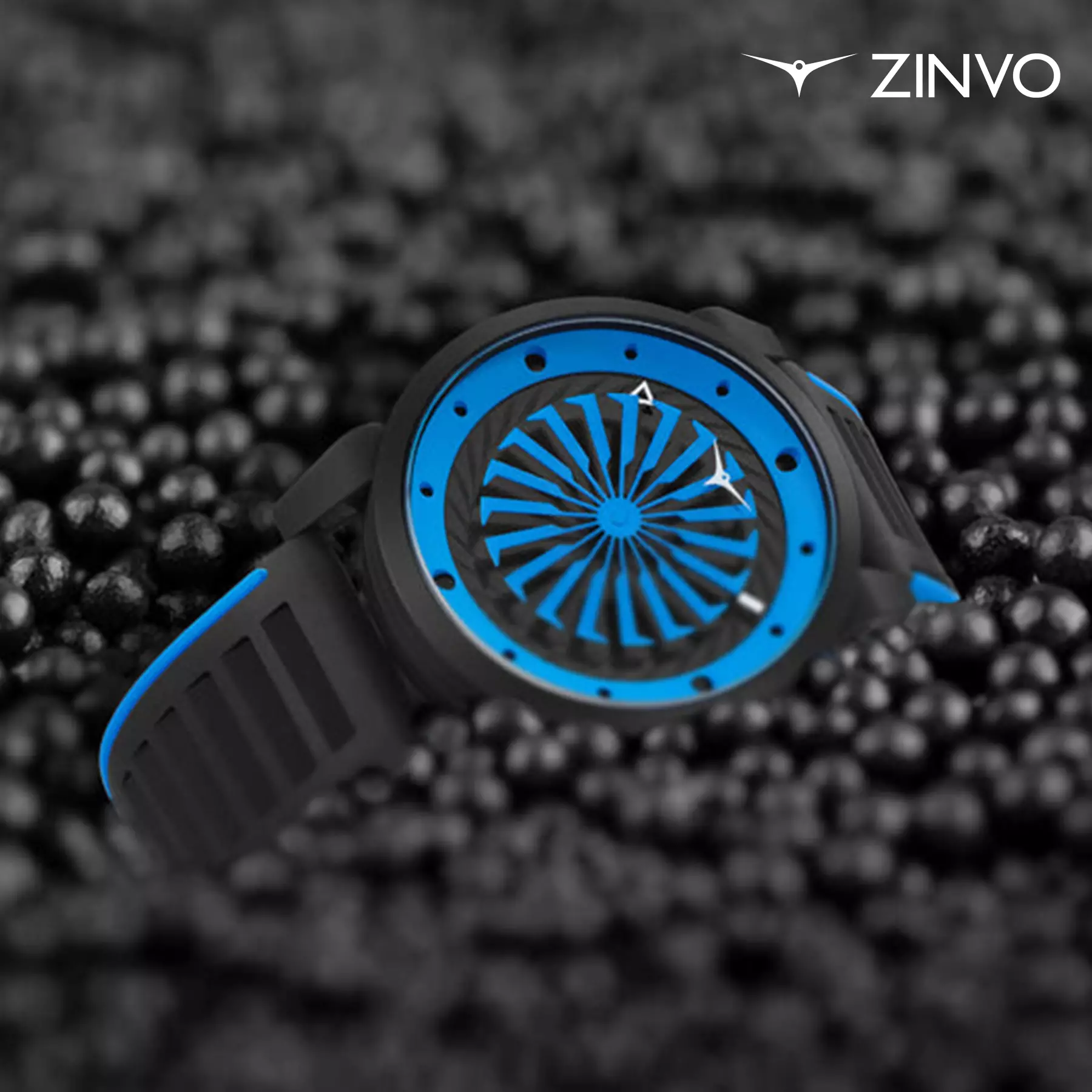 Jam Tangan Pria Automatic Zinvo Airblade Swift Blue Dial